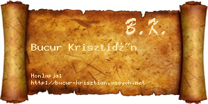 Bucur Krisztián névjegykártya